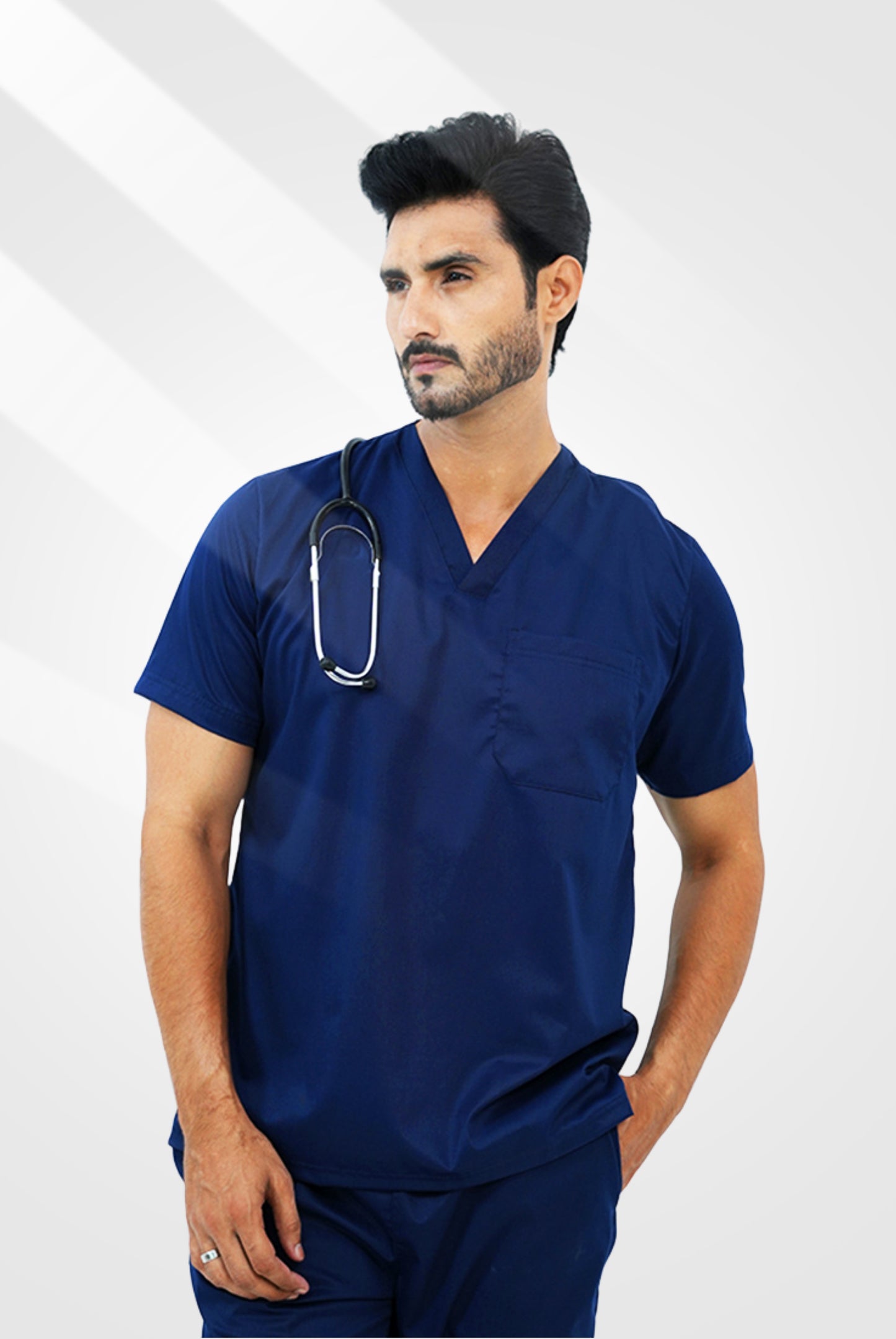 Premium Notch™ Pro Ink Navy Scrub Suit for Men by GTEX Apparels Pakistan