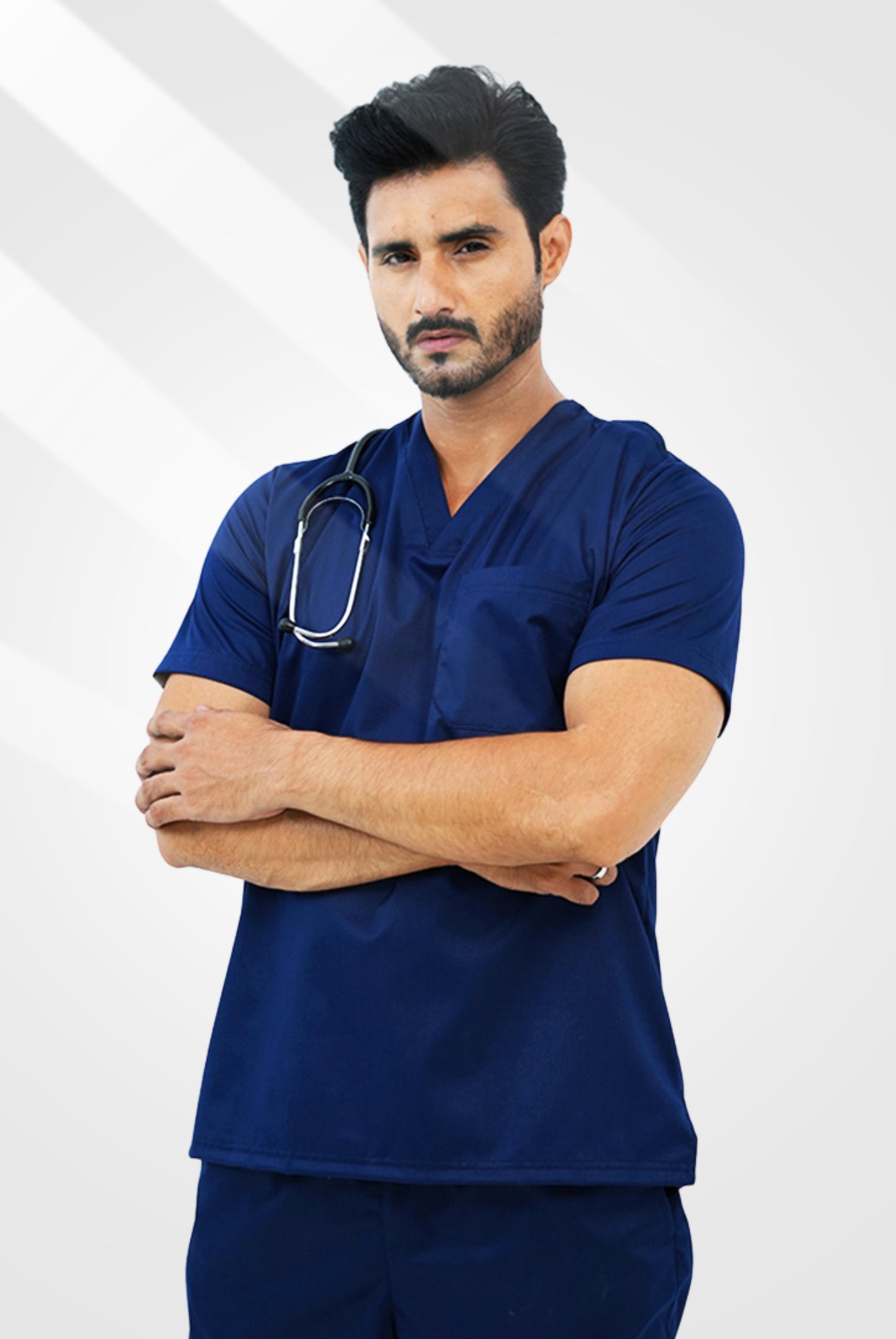 Premium Notch™ Pro Ink Navy Scrub Suit for Men by GTEX Apparels Pakistan