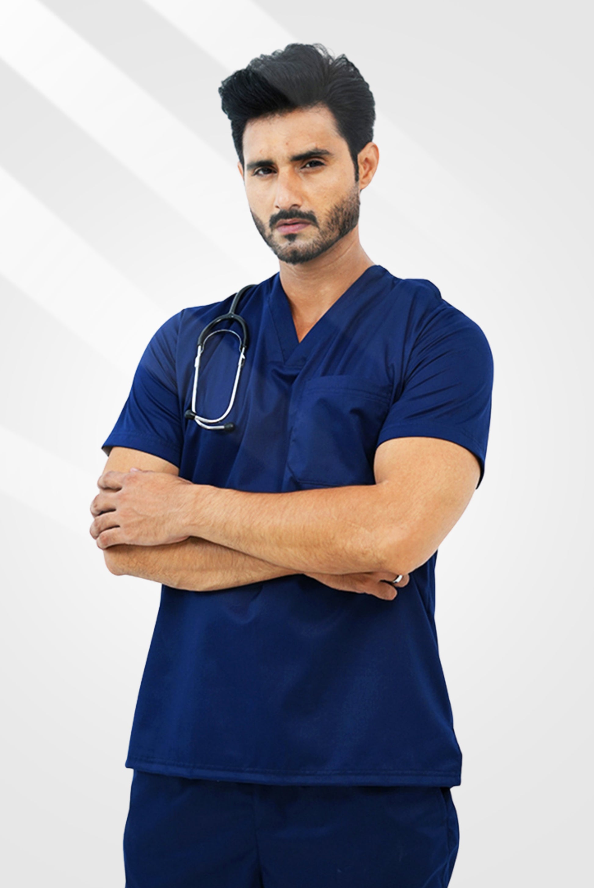 Premium Notch™ Pro Ink Navy Scrub Suit for Men by GTEX Apparels Pakistan
