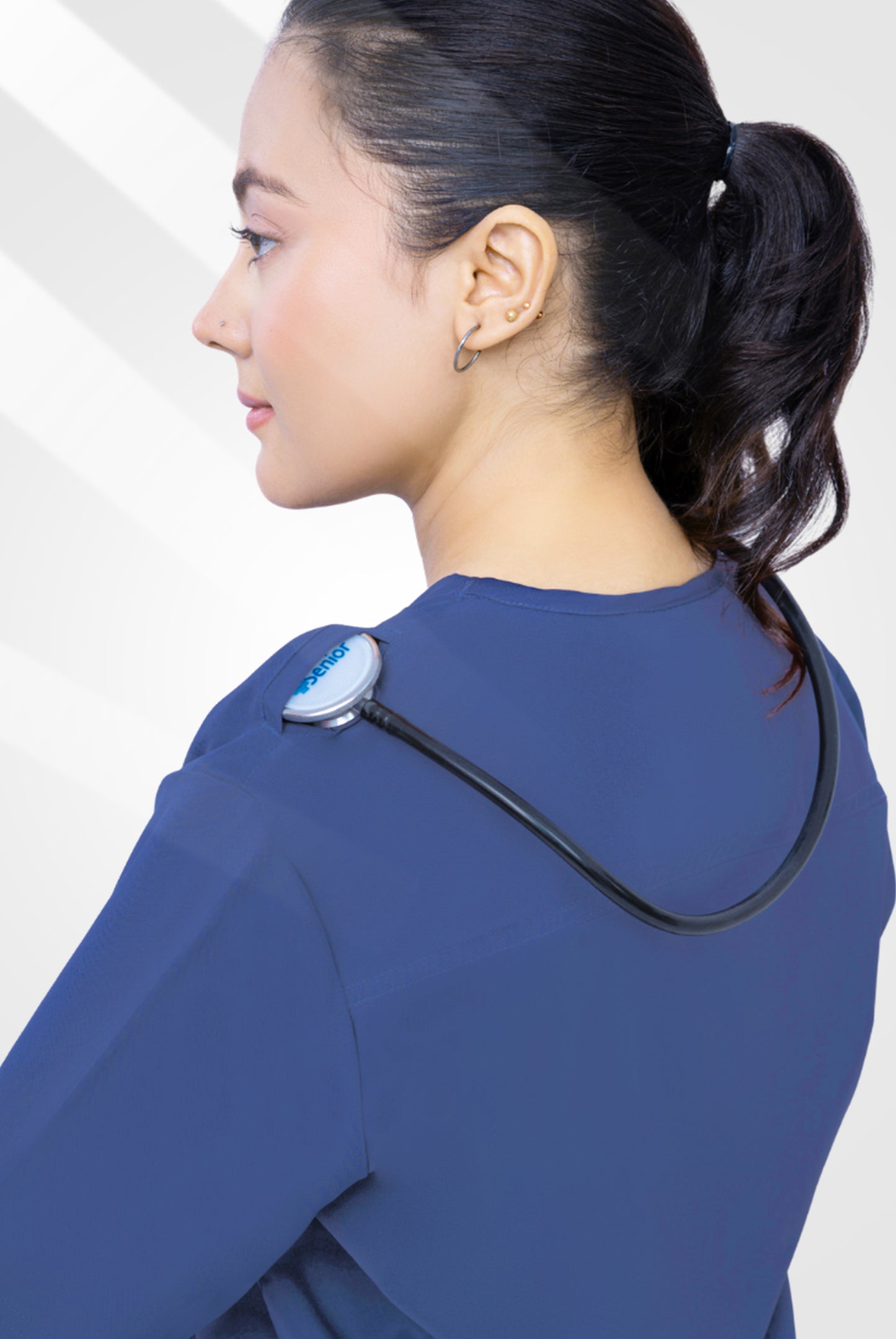 Buy Premium Notch Pro light navy scrub wrinkle free edition in Pakistan by Gtex Apparels designed for comfortable daily professional use in healthcare environments 3