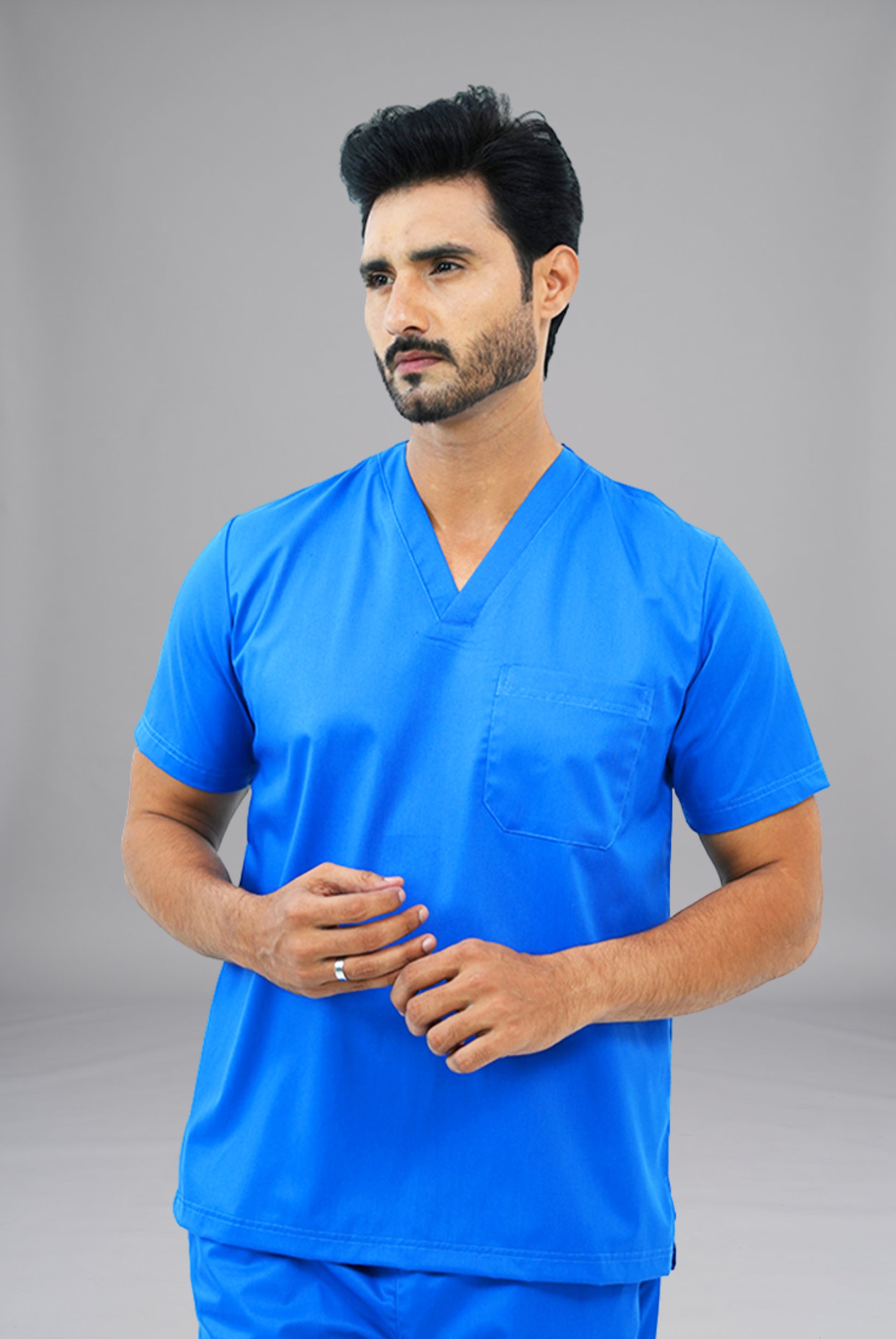 Buy Premium Notch™ Pro Royal_Blue_Scrub in Pakistan by Gtex Apparels, designed for comfortable daily professional use in healthcare environments 2