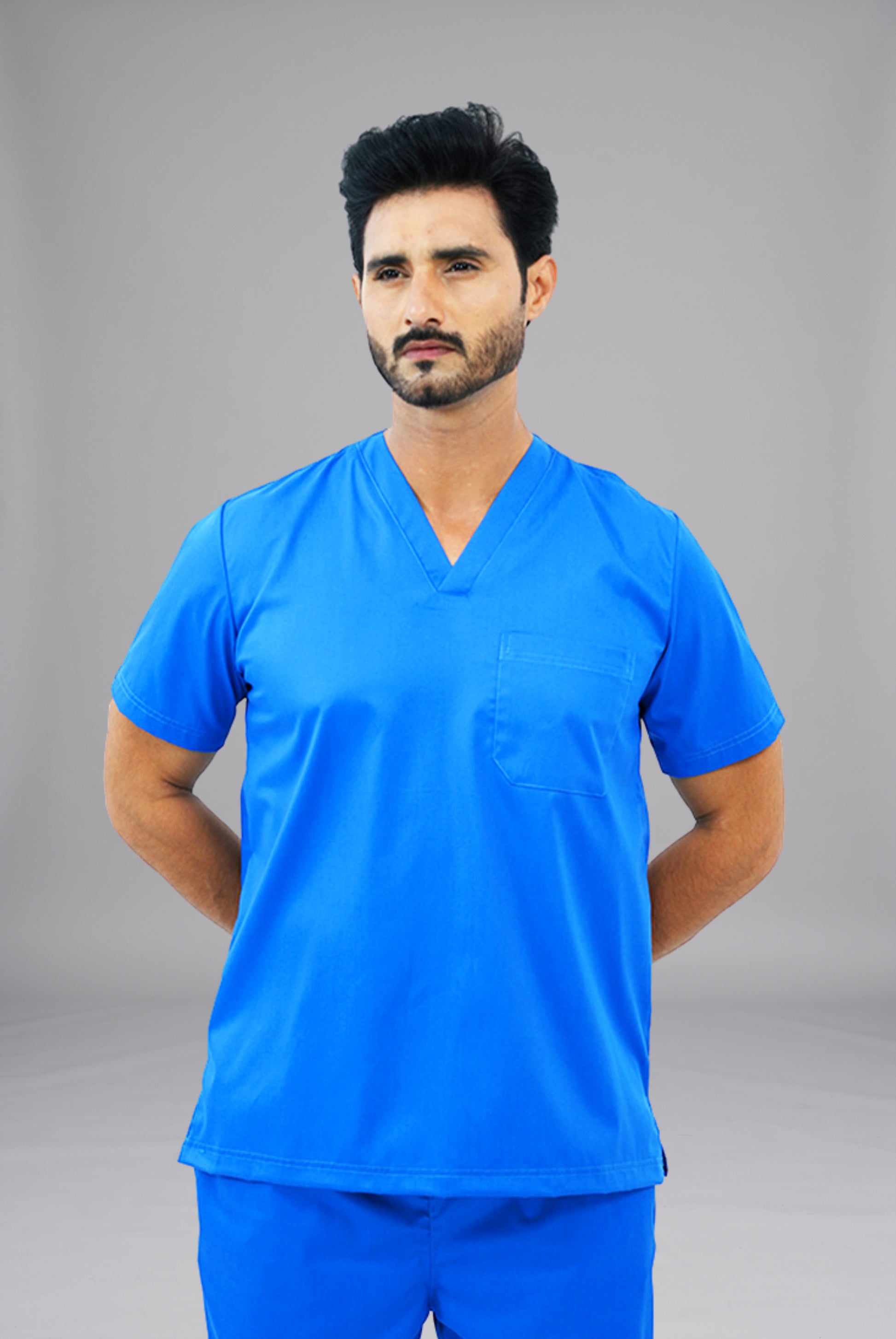 Buy Premium Notch™ Pro Royal_Blue_Scrub in Pakistan by Gtex Apparels, designed for comfortable daily professional use in healthcare environments 6