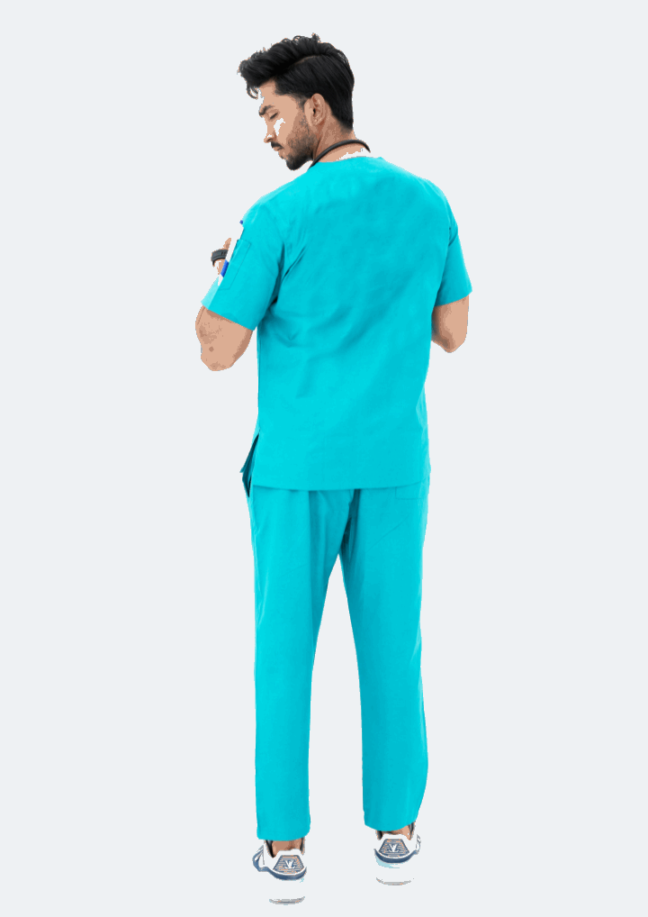 Sea Green Classic Scrub Suit for Men by GTEX Apparels Pakistan