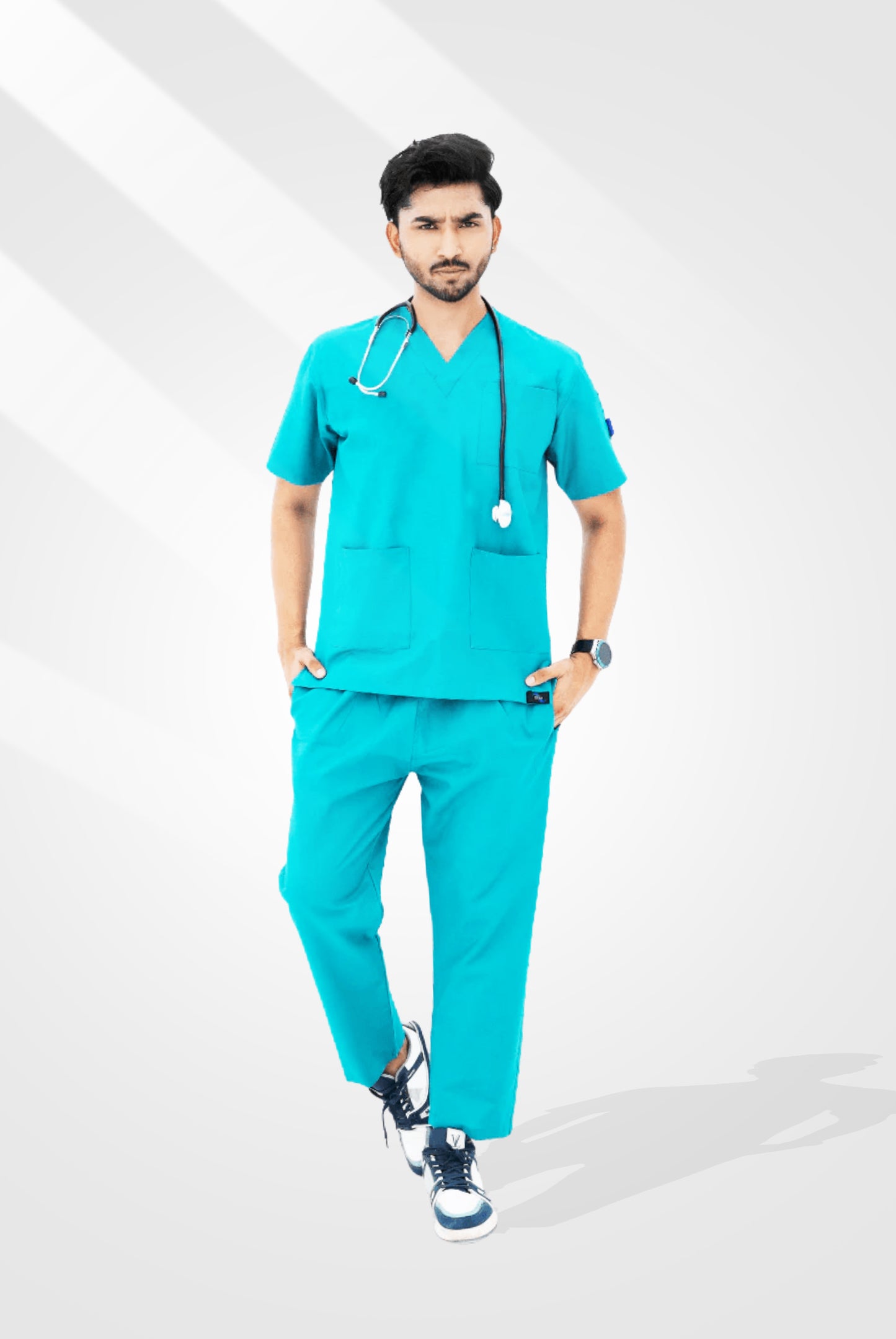 Sea Green Classic Scrub Suit for Men by GTEX Apparels Pakistan