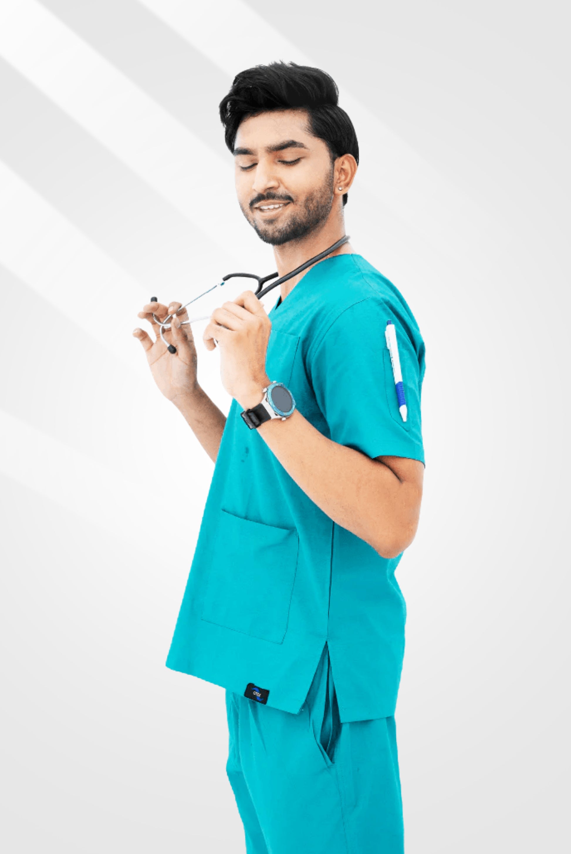 Sea Green Classic Scrub Suit for Men by GTEX Apparels Pakistan