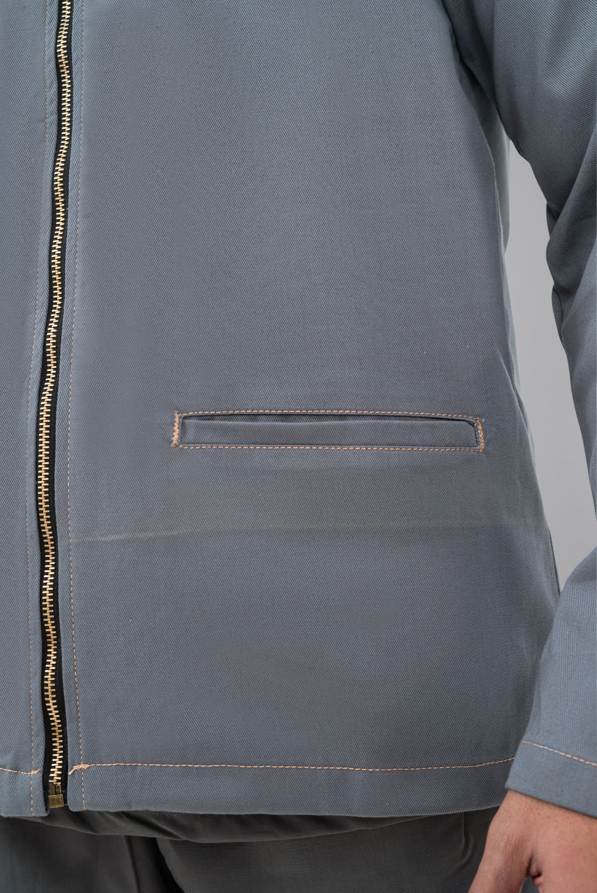 Shop Steel Grey Limited Edition Upper Jacket in Pakistan by GTEX Apparels Premium Fashion Outerwear with Modern Design and Comfortable Fit 3
