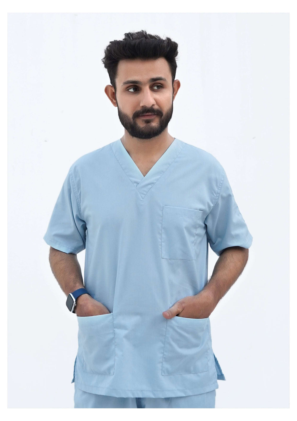 Sky Blue Scrub Suit for Unisex by GTEX Apparels Pakistan 