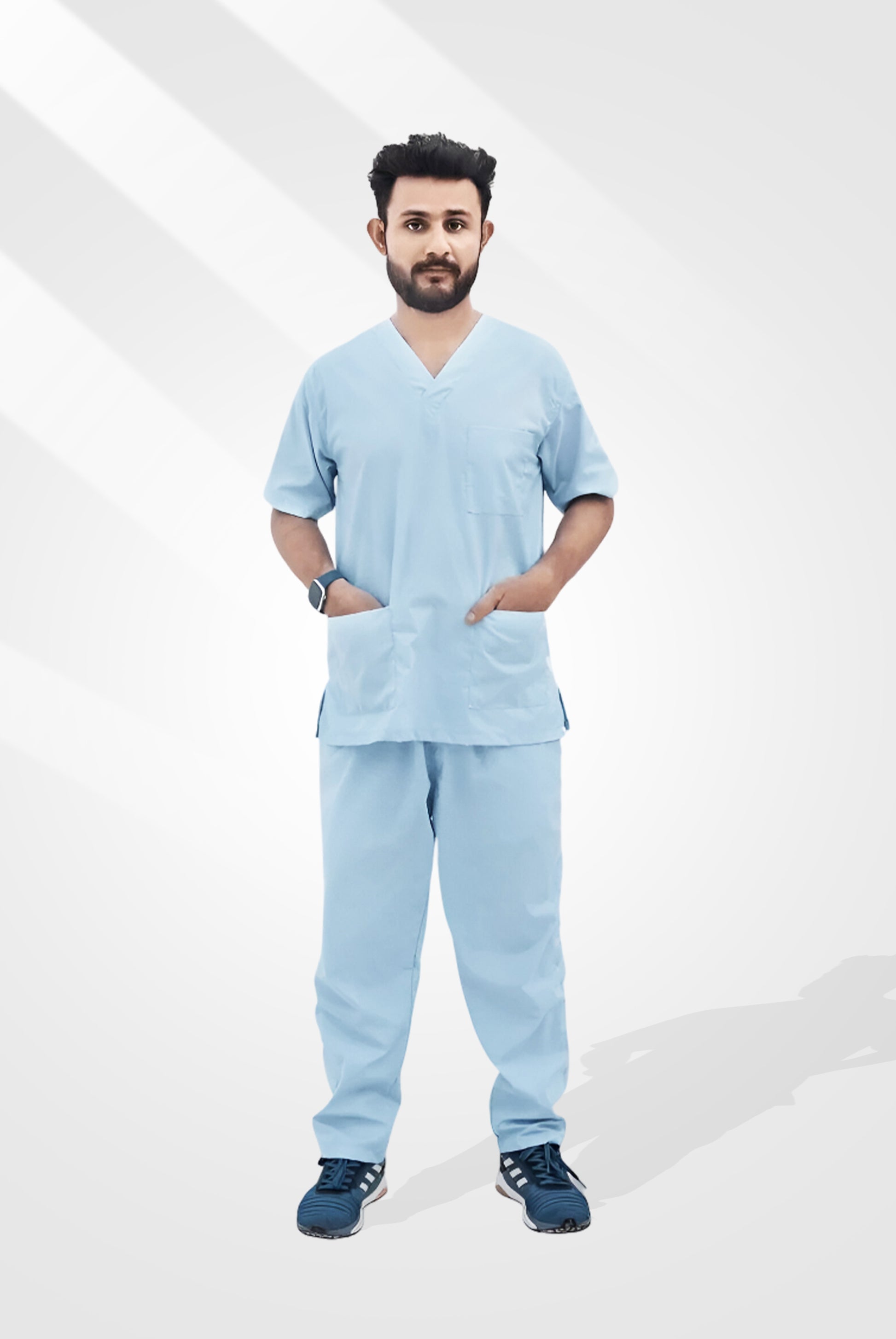 Sky Blue Scrub Suit for Unisex by GTEX Apparels Pakistan