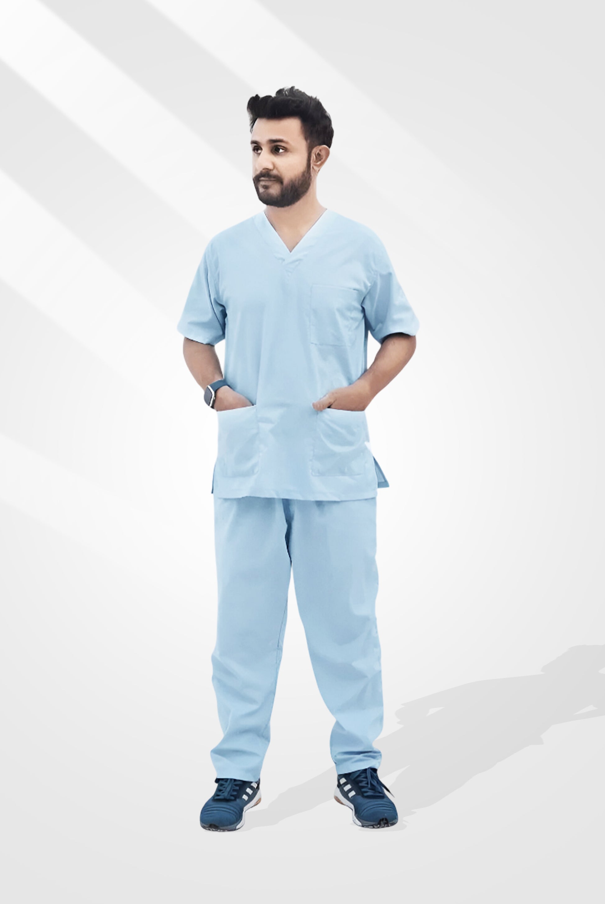 Sky Blue Scrub Suit for Unisex by GTEX Apparels Pakistan