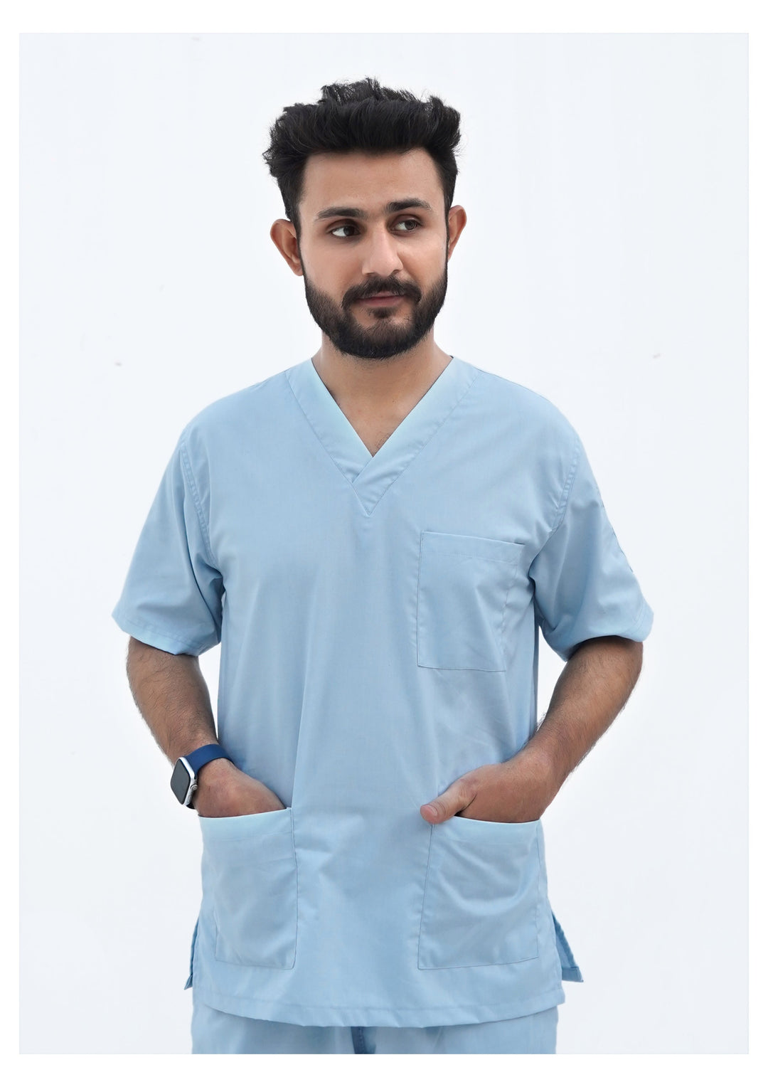 Sky Blue Scrub Suit for Unisex by GTEX Apparels Pakistan 