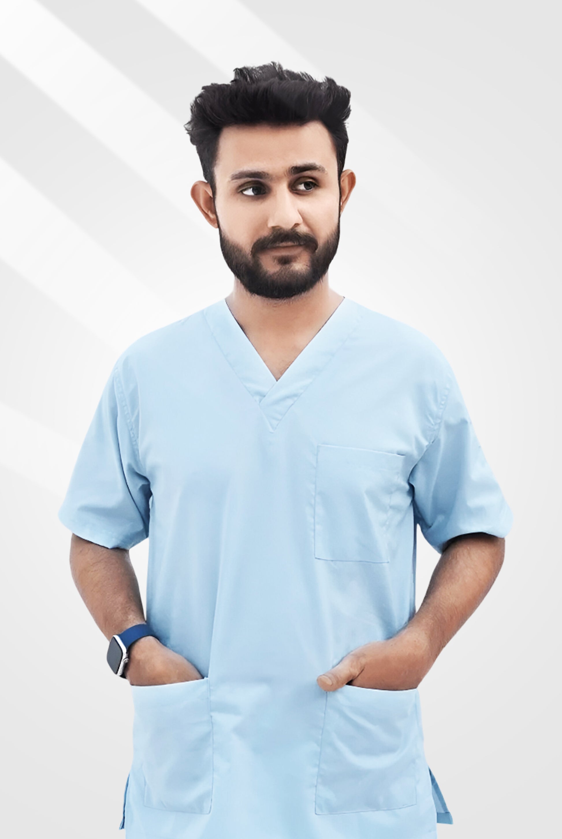 Sky Blue Scrub Suit for Unisex by GTEX Apparels Pakistan