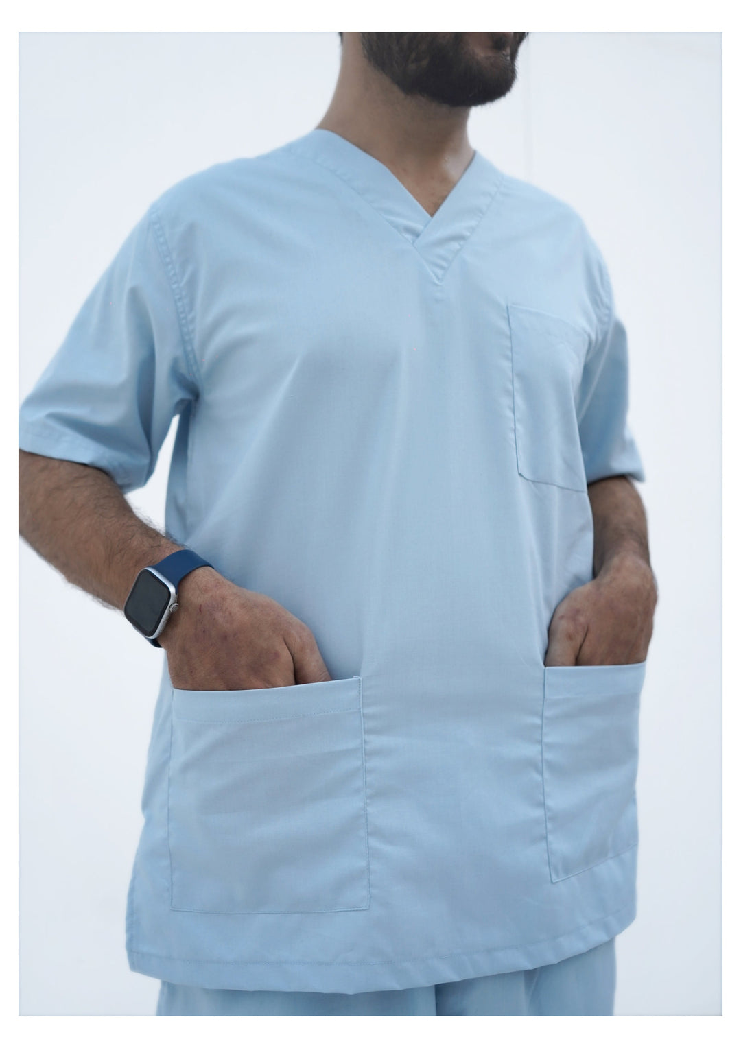 Sky Blue Scrub Suit for Unisex by GTEX Apparels Pakistan 