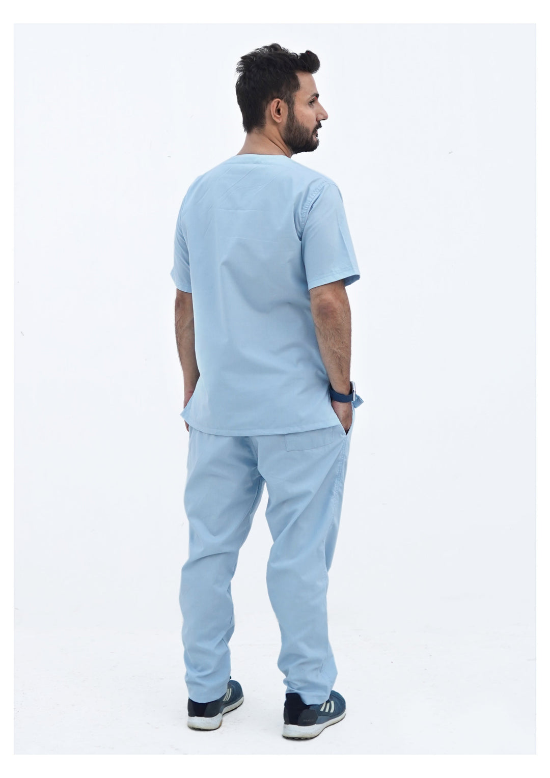 Sky Blue Scrub Suit for Unisex by GTEX Apparels Pakistan 