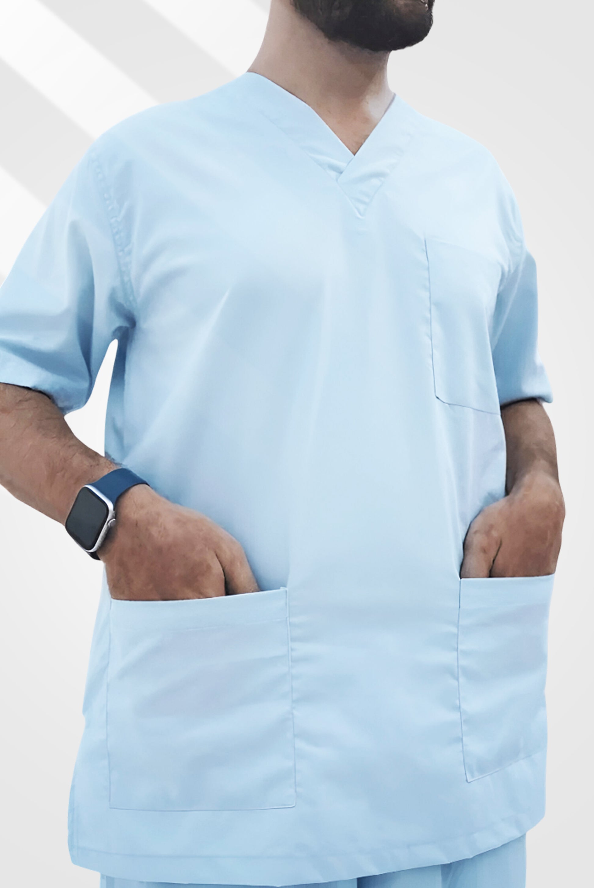 Sky Blue Scrub Suit for Unisex by GTEX Apparels Pakistan