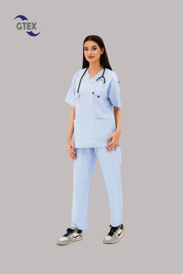 Sky Blue Scrub Suit for Women By GTEX Apparels Pakistan
