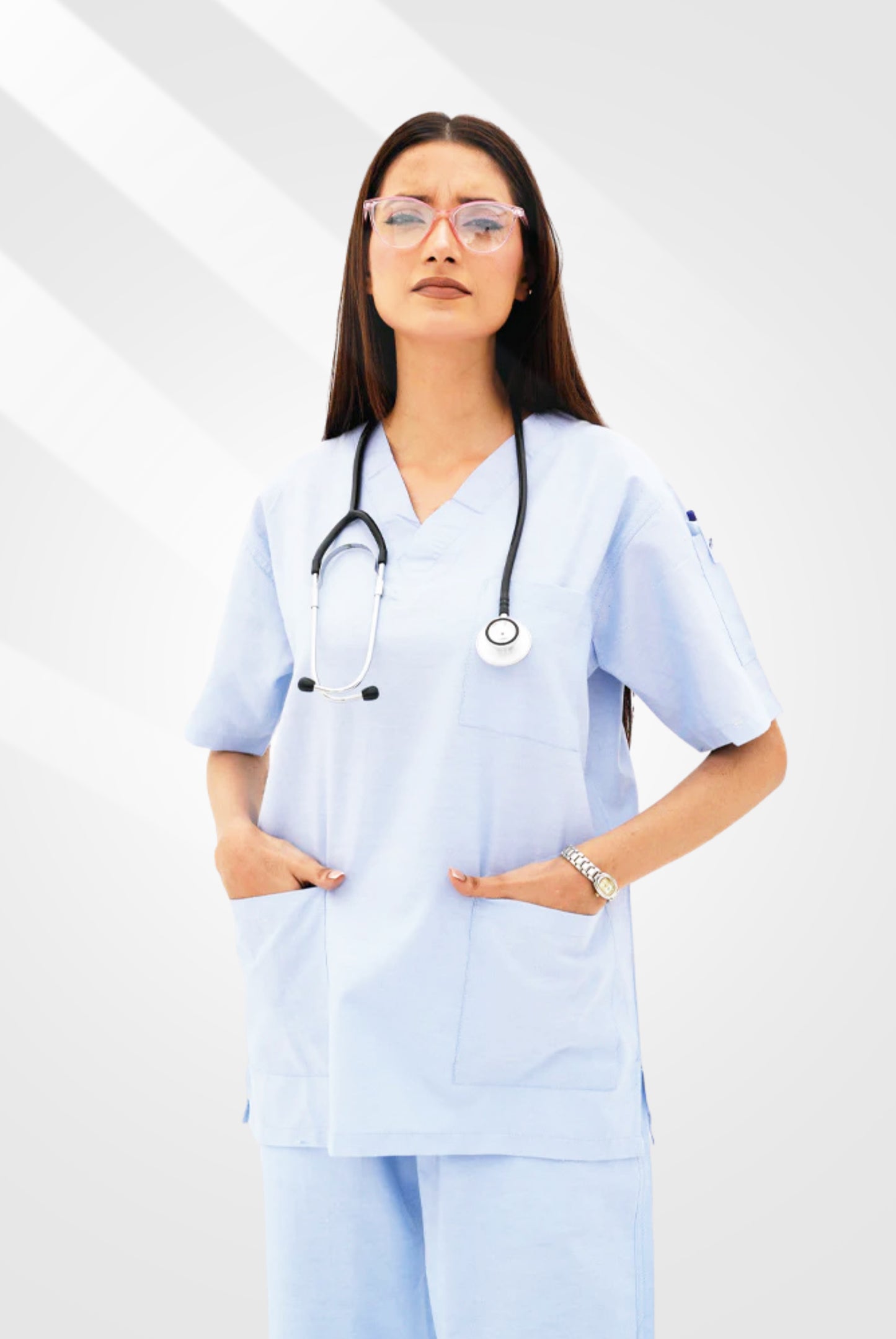 Sky Blue Scrub Suit for Women By GTEX Apparels Pakistan 