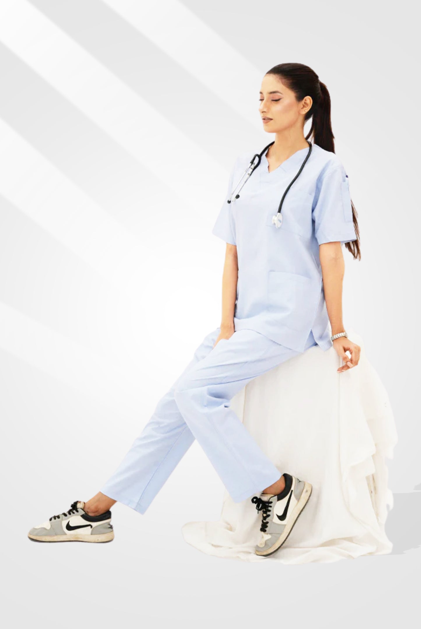 Sky Blue Scrub Suit for Women By GTEX Apparels Pakistan 