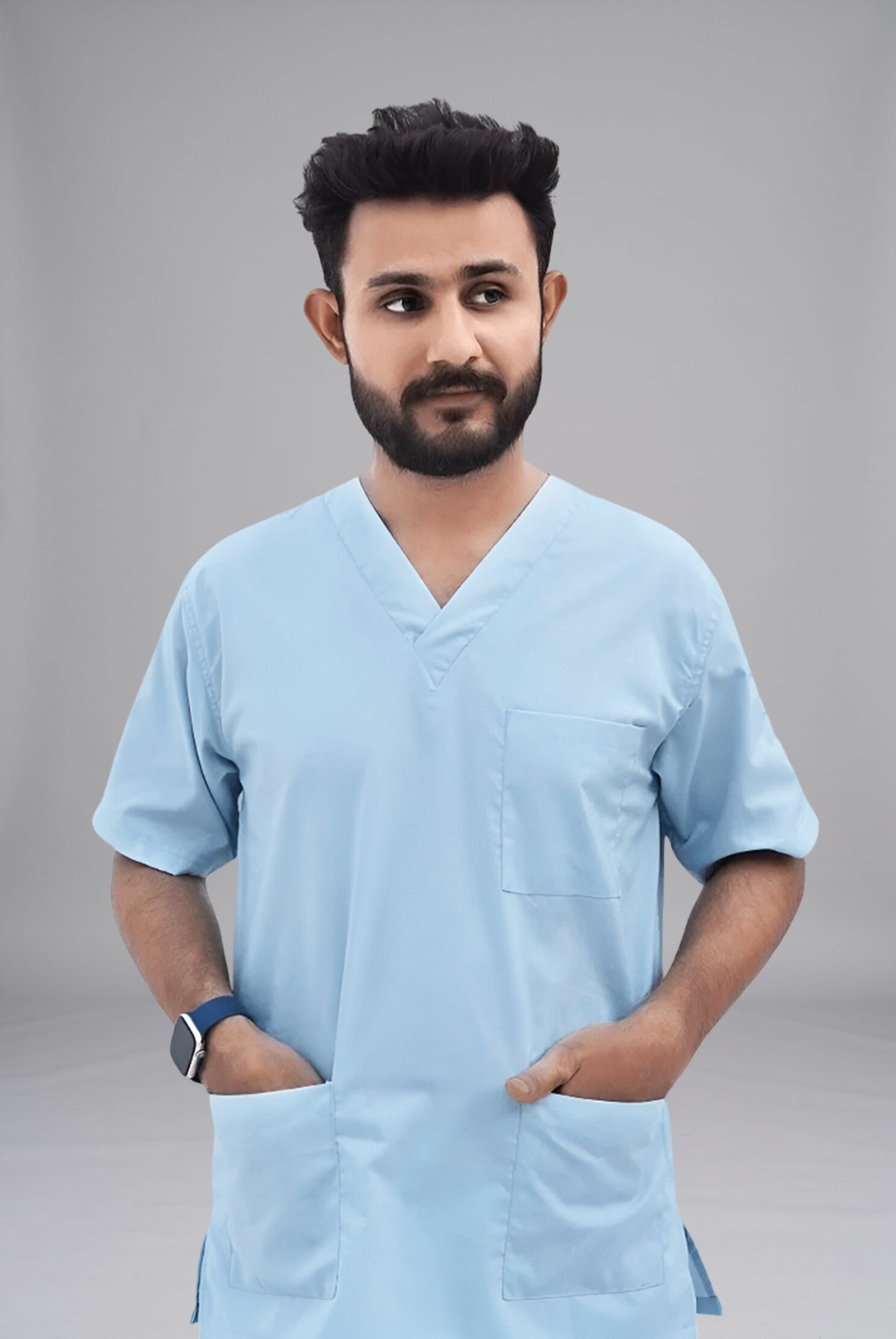 Buy Sky blue scrub for unisex by Gtex Apparels in Pakistan designed for practical healthcare work environments 3