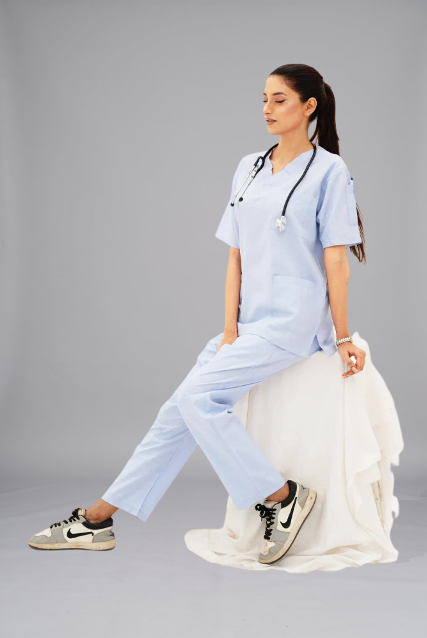 Buy sky blue scrub for women in Pakistan by Gtex Apparels professional workwear for clinical use 4