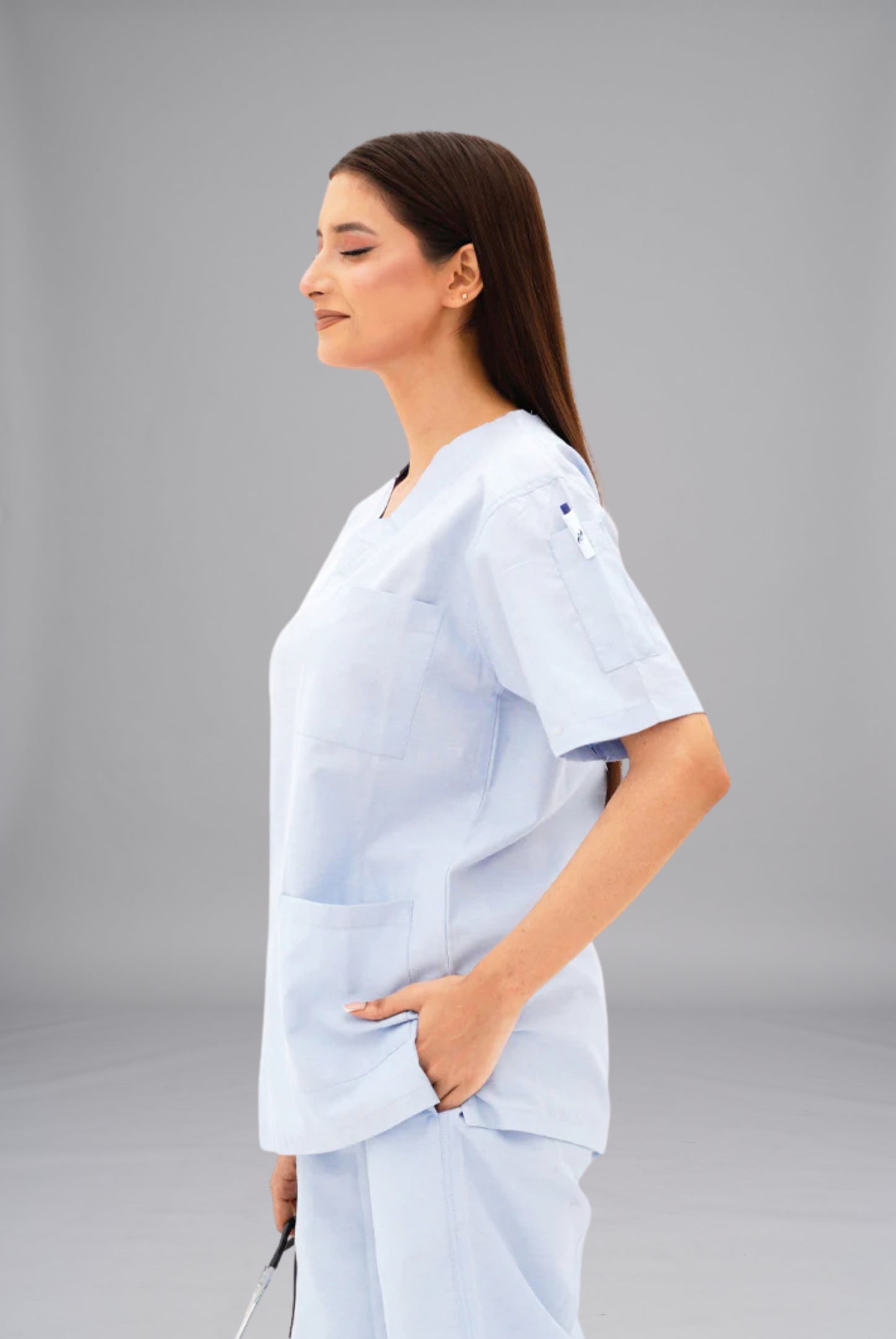 Buy sky blue scrub for women in Pakistan by Gtex Apparels professional workwear for clinical use 3