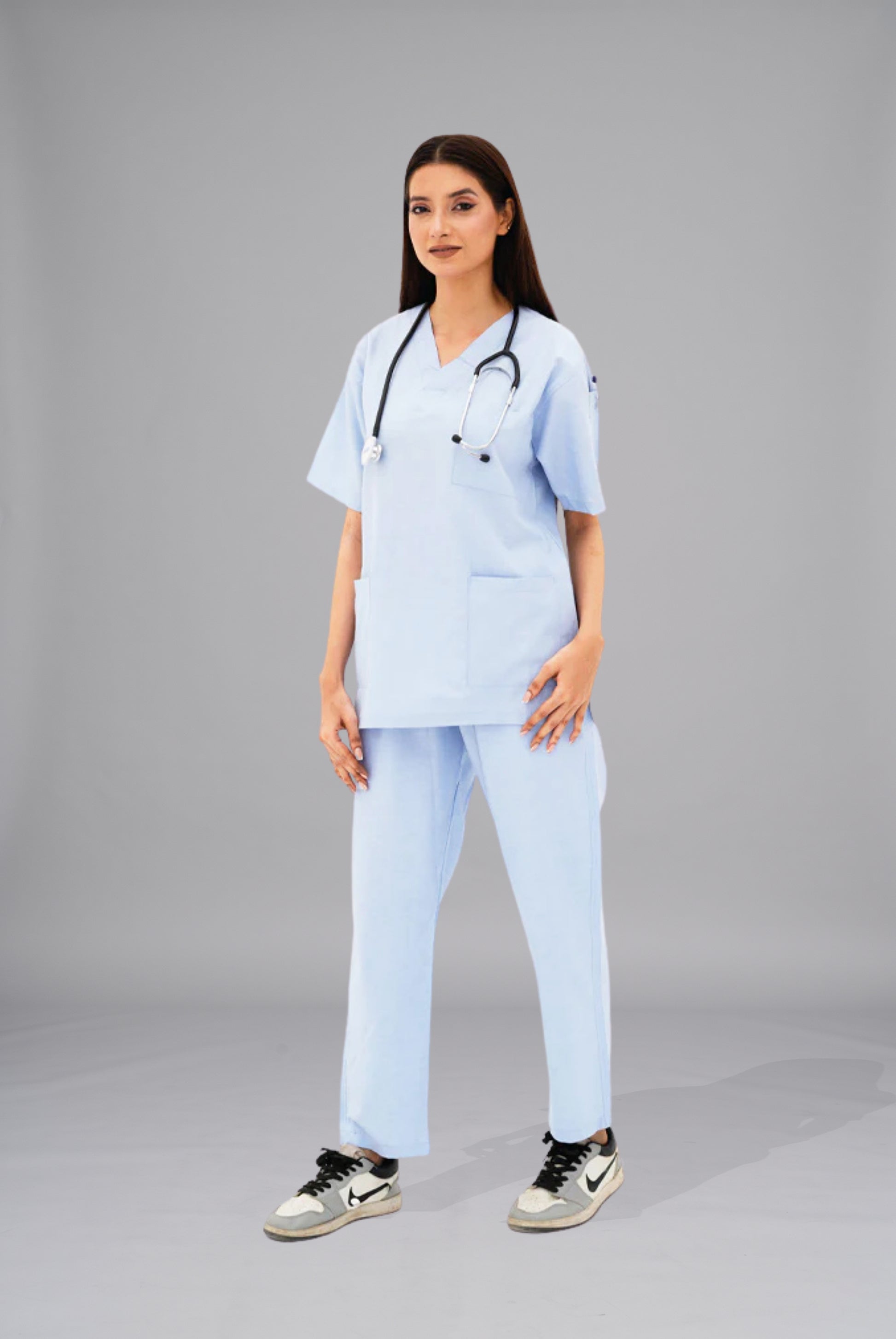 Buy sky blue scrub for women in Pakistan by Gtex Apparels professional workwear for clinical use 5