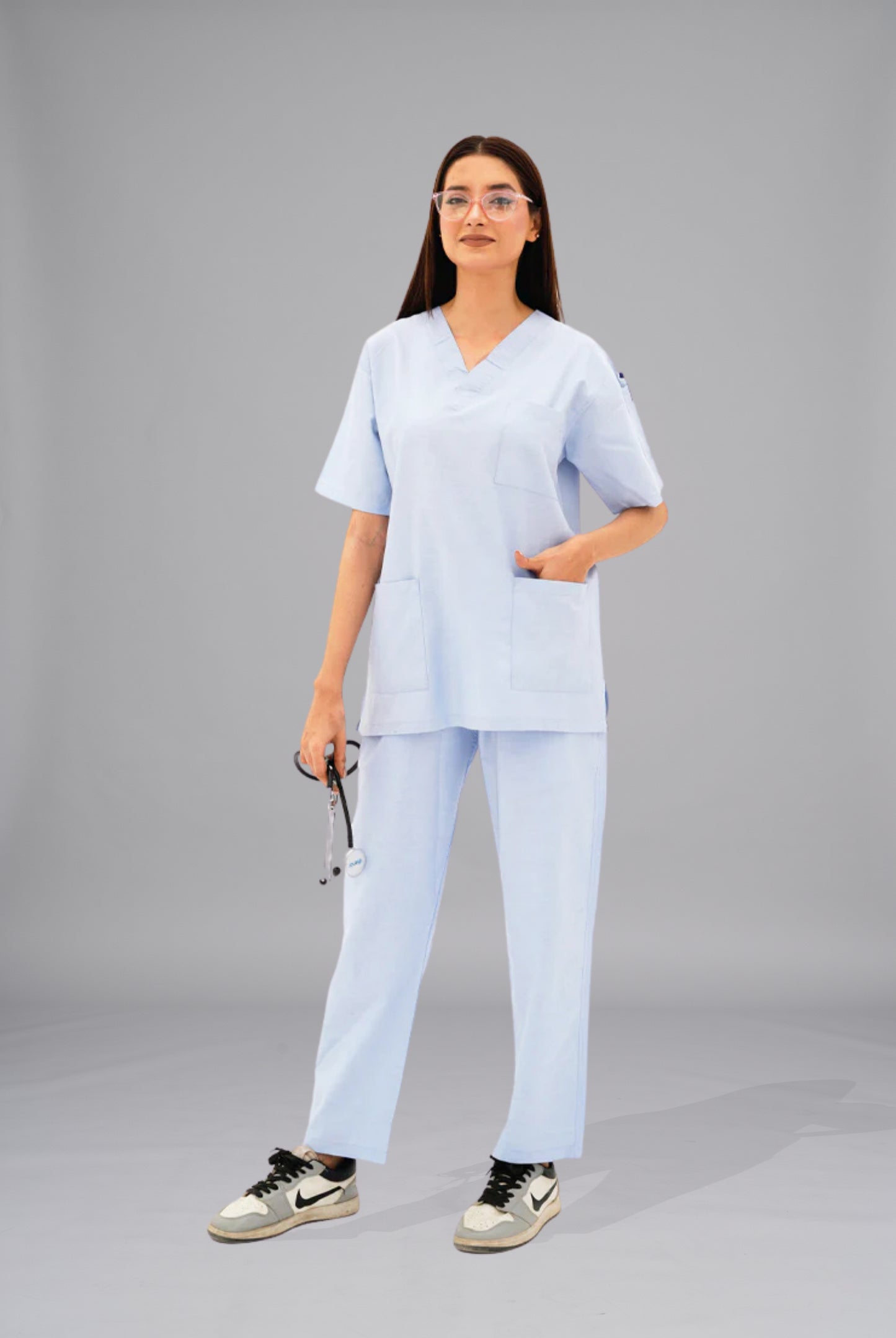 Buy sky blue scrub for women in Pakistan by Gtex Apparels professional workwear for clinical use 2