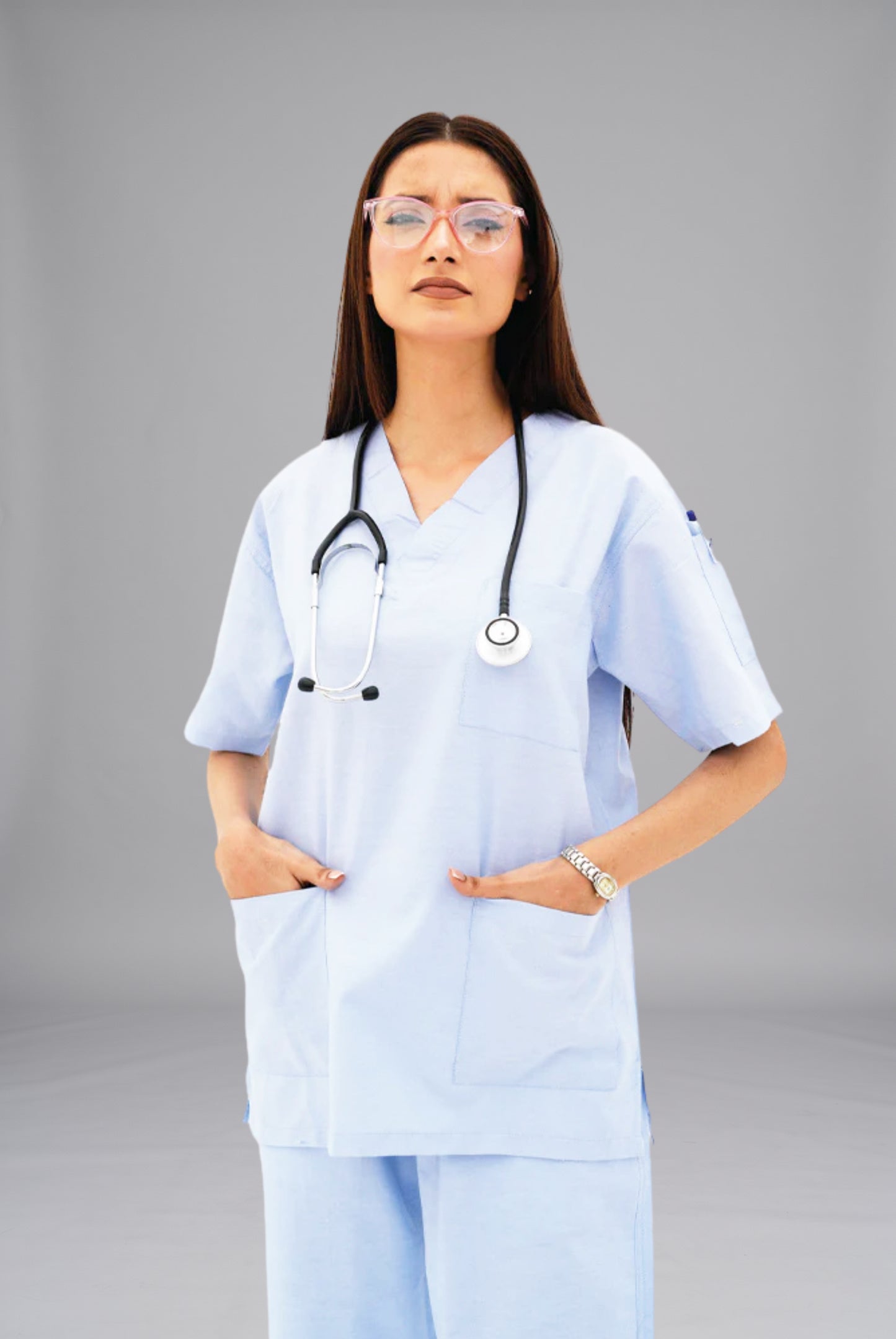 Buy sky blue scrub for women in Pakistan by Gtex Apparels professional workwear for clinical use  6