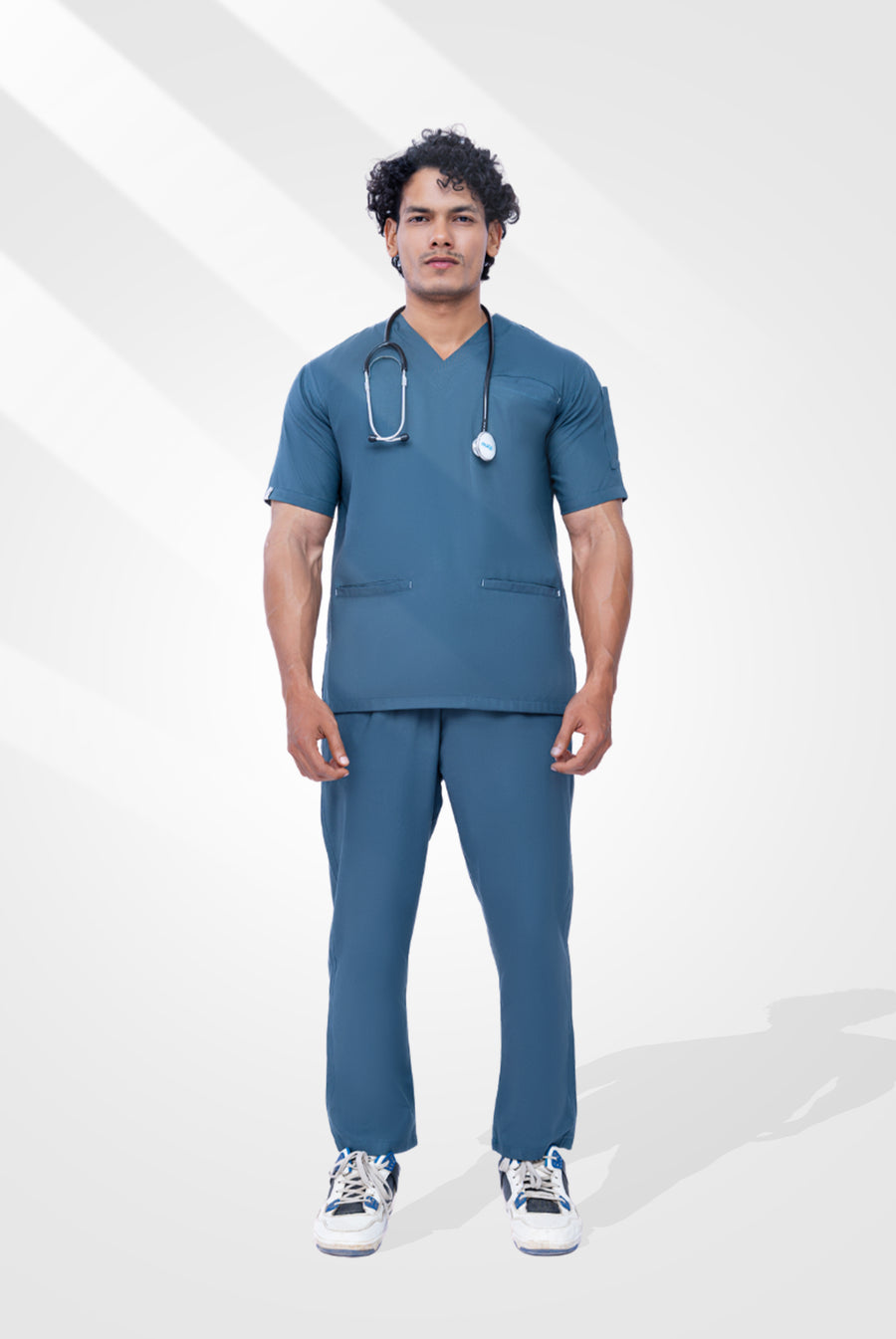 Teal Steel Edge line Scrub Suit for Men by GTEX Apparels Pakistan