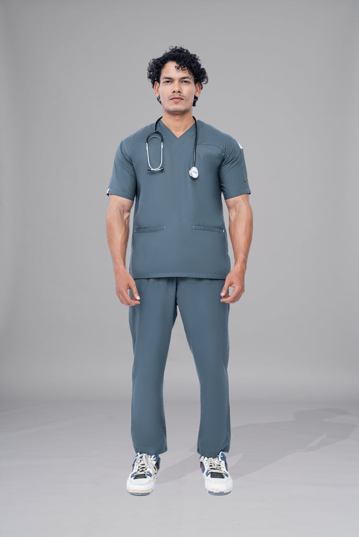 Buy Teal Steel Edge Line scrubs for unisex in Pakistan by Gtex Apparels comfortable workwear for daily use 1
