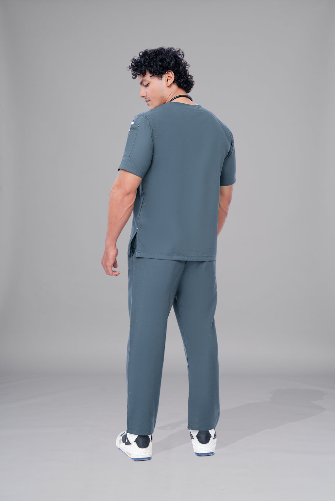 Buy Teal Steel Edge Line scrubs for unisex in Pakistan by Gtex Apparels comfortable workwear for daily use 3