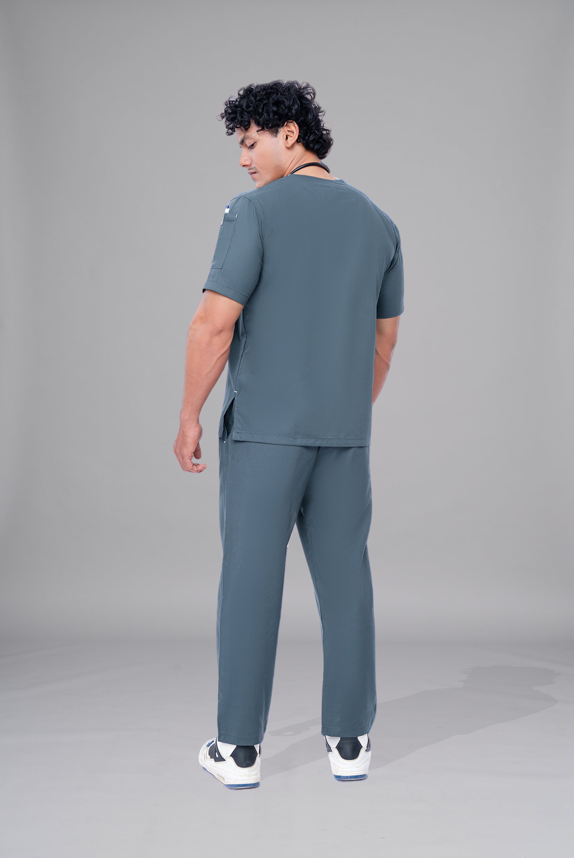 Buy Teal Steel Edge Line scrubs for unisex in Pakistan by Gtex Apparels comfortable workwear for daily use 3