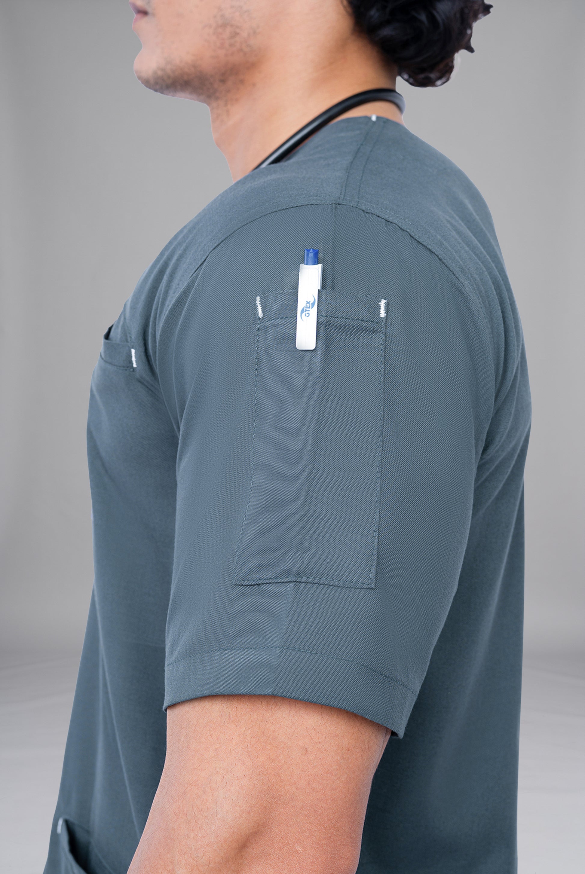 Buy Teal Steel Edge Line scrubs for unisex in Pakistan by Gtex Apparels comfortable workwear for daily use 4