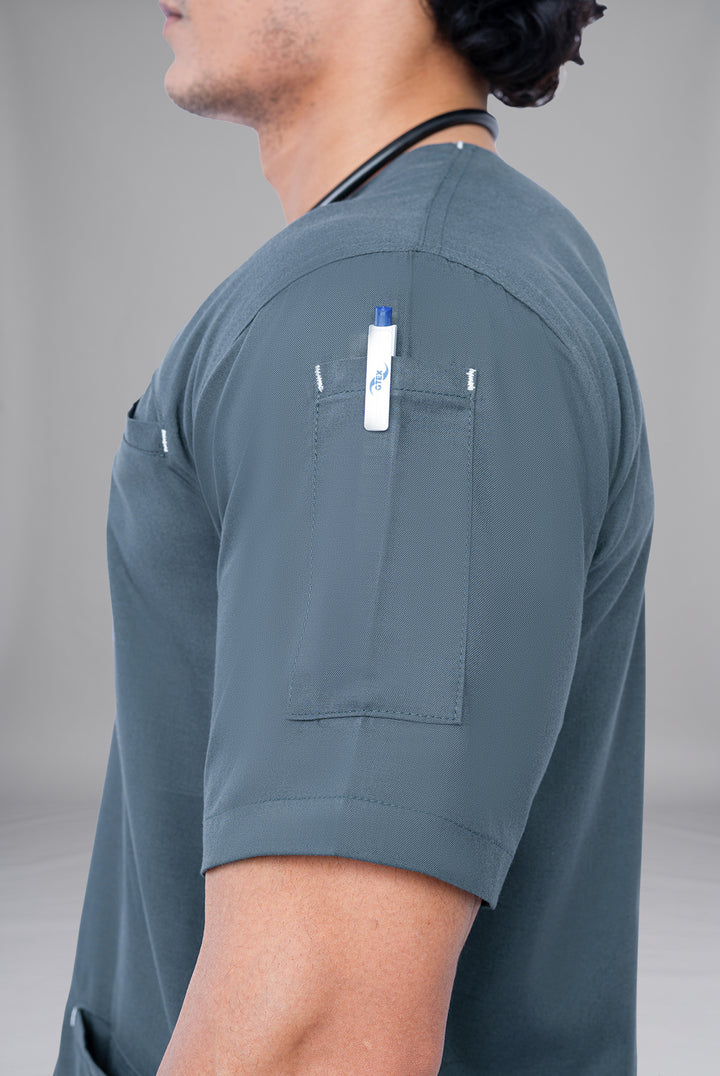 Buy Teal Steel Edge Line scrubs for unisex in Pakistan by Gtex Apparels comfortable workwear for daily use 4