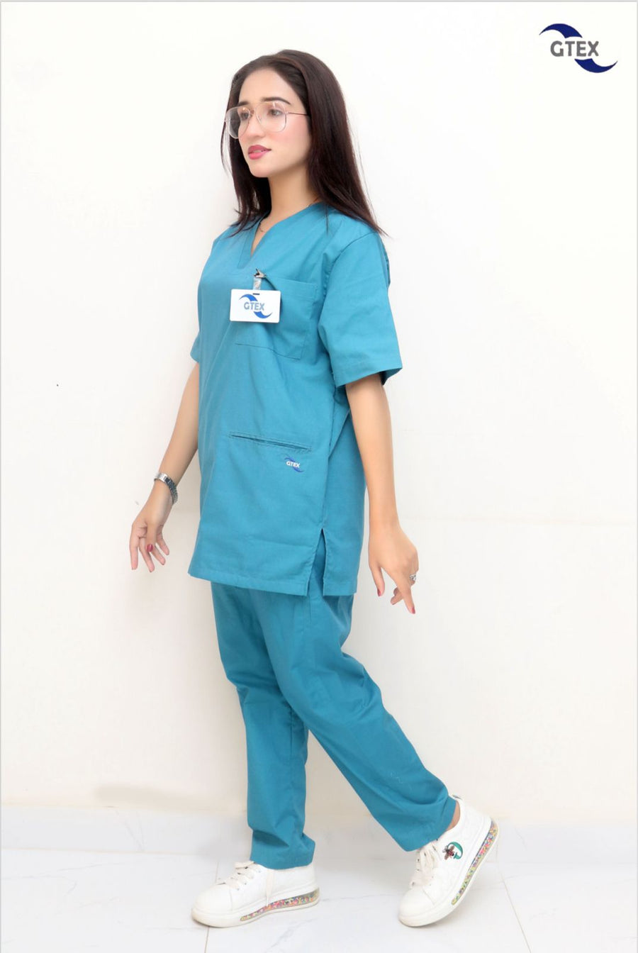 Turquoise Scrub Suit for Unisex By GTEX Apparels Pakistan