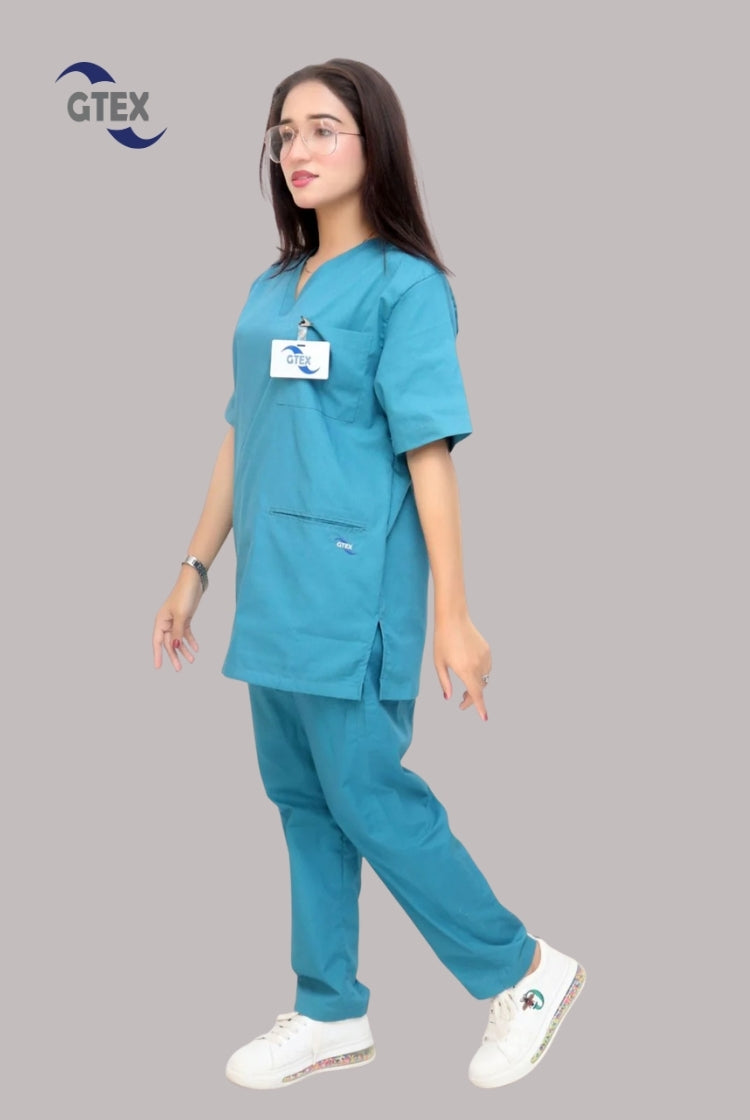 Turquoise Scrub Suit for Unisex By GTEX Apparels Pakistan