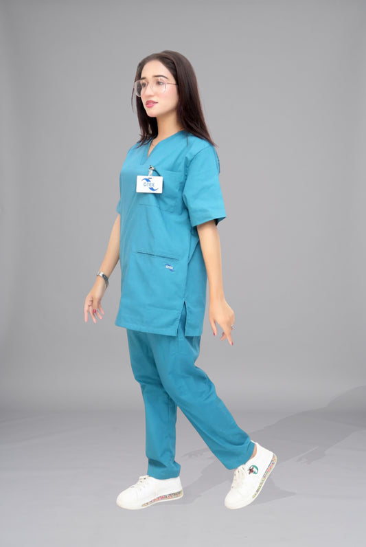 Buy Turquoise Scrub for Unisex in Pakistan by Gtex Apparels designed for comfortable daily professional use in healthcare environments 1