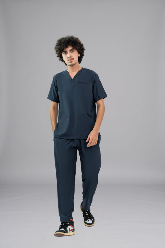 Navy Blue Edge Line Scrub Suit | GTEX Uniforms