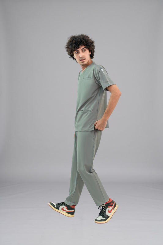 Light Grey Edge Line Scrub Suit | GTEX Uniforms