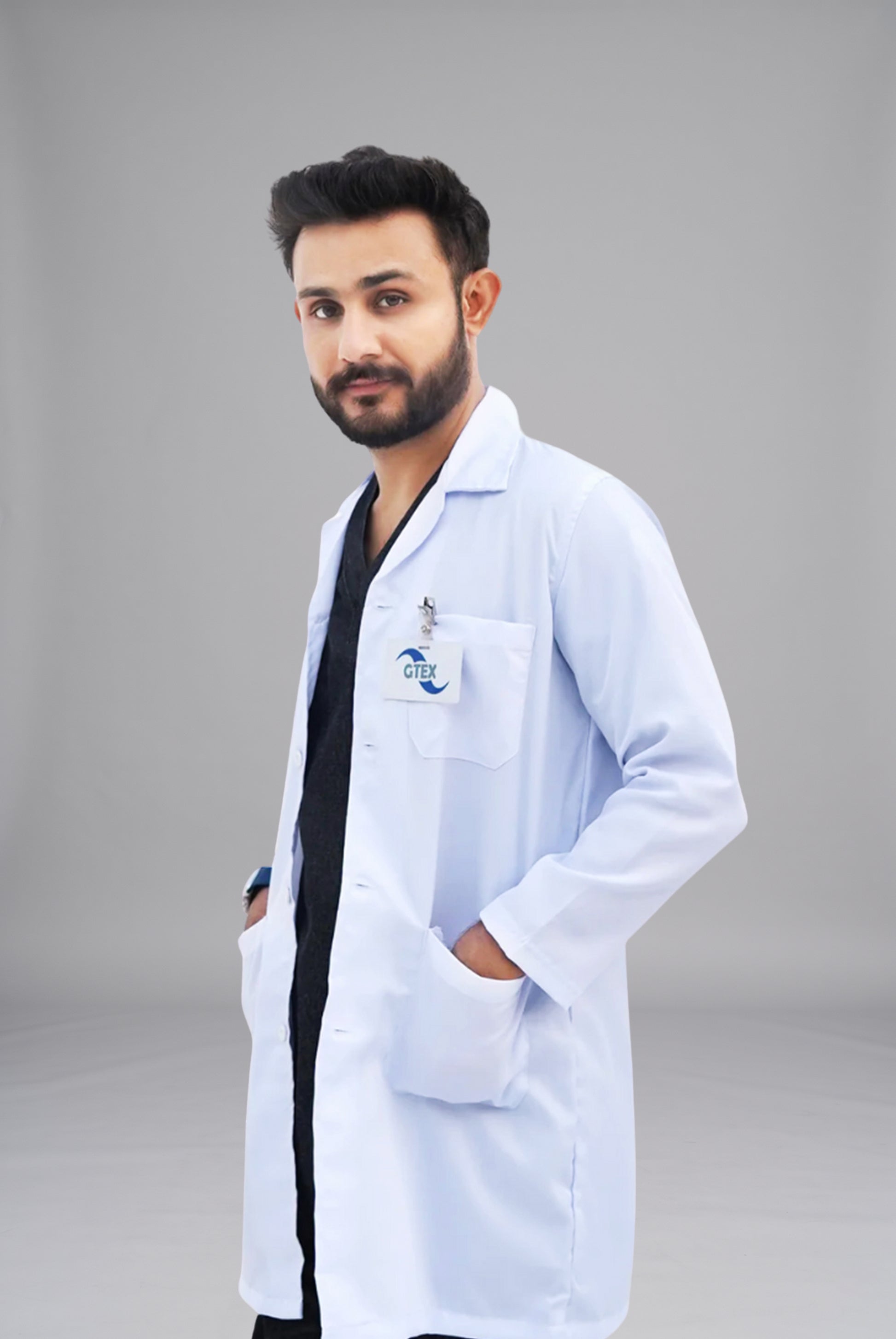 White Lab Coat for Unisex | GTEX Apparels Pakistan – Comfortable Professional Medical Coat for Healthcare Professionals, Laboratory Staff and Medical Students 1