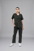 Charcoal Classic Curve Scrub Suit for Women Wrinkle Free Edition