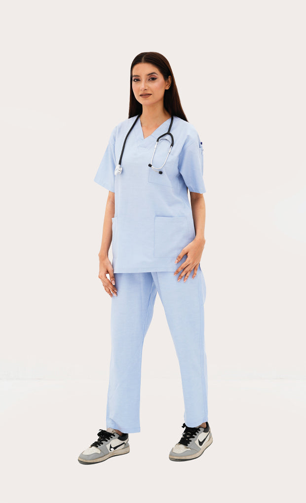 Sky line blue classic Scrub Suit