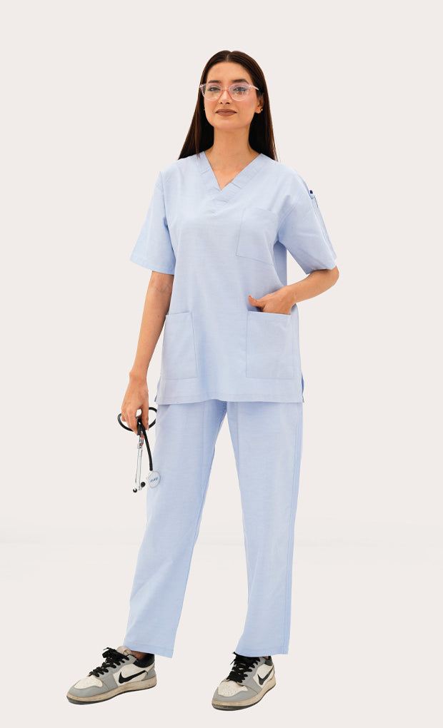 Sky line blue classic Scrub Suit
