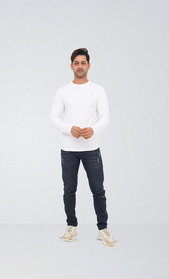 White Round Neck T-Shirt | GTEX Apparels Pakistan 2